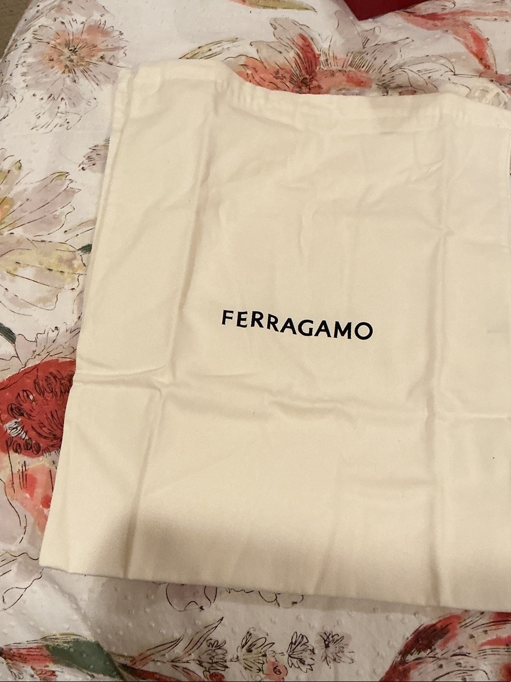 2 Salvatore Ferragamo Cream Dust Bag with Black Logo